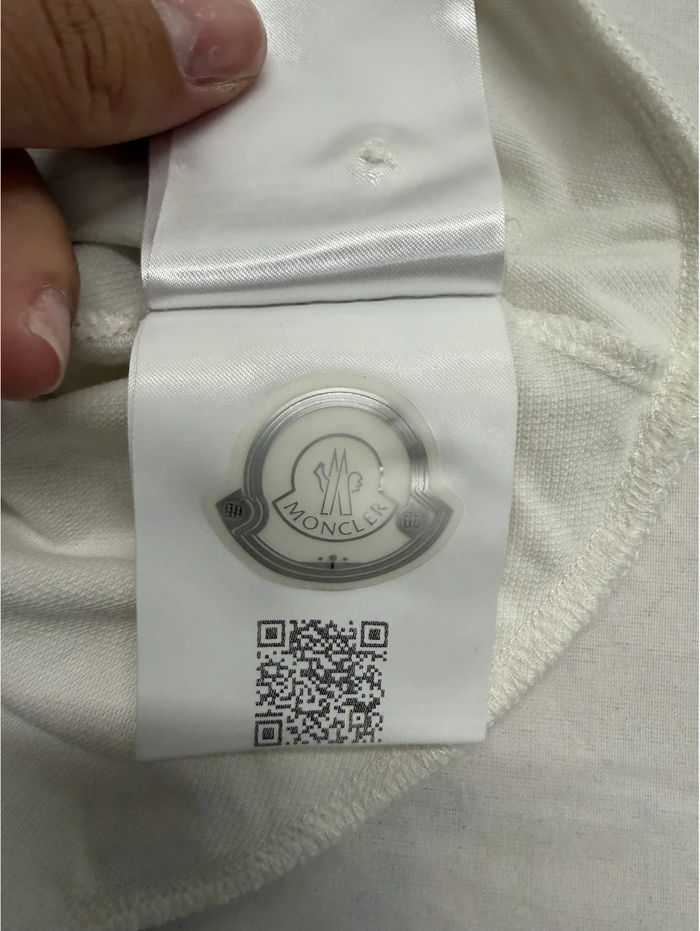 Moncler Baby Girl White Polo Dress with Pink Collar